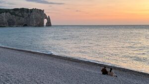 エトルタ旅行 夕日 etretat