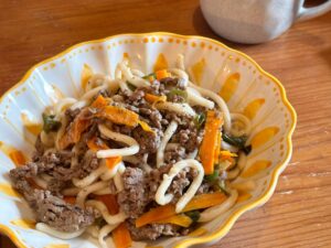 フランス自炊レシピ 簡単 出汁香る焼きうどん