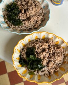 レンチンレシピ 牛ひき肉そば